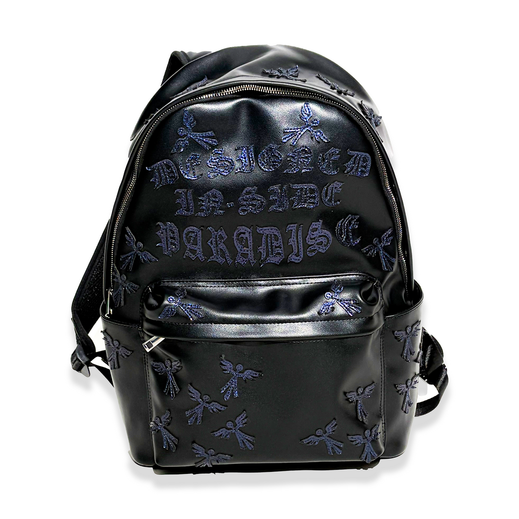 "DESINGED INSIDE PARADISE" LEATHER BOOKBAG