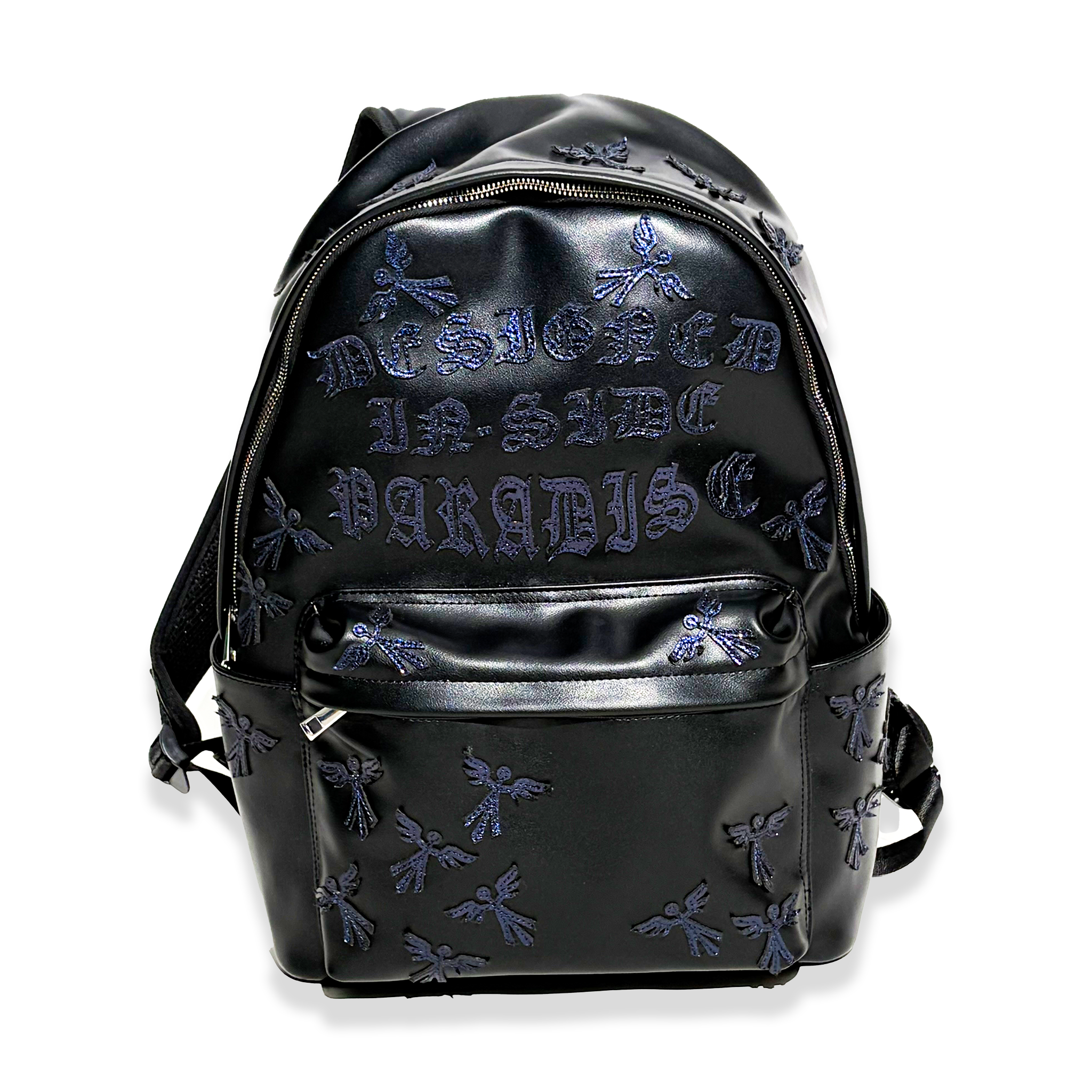 "DESINGED INSIDE PARADISE" LEATHER BOOKBAG